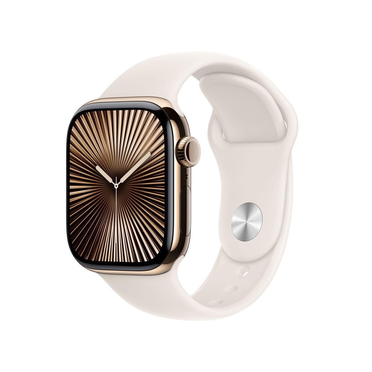 Buy Apple Watch Series 10 + Cellular, 42mm Gold Titanium Case with Starlight Sport Band M/L, MX073QA/A at costco.co.uk