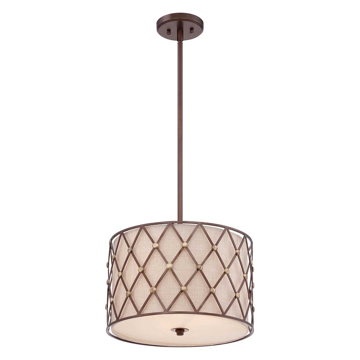 Brown Lattice 3 Light Medium Pendant (QZ-BROWN-LATTICE-P-L) at costco.co.uk