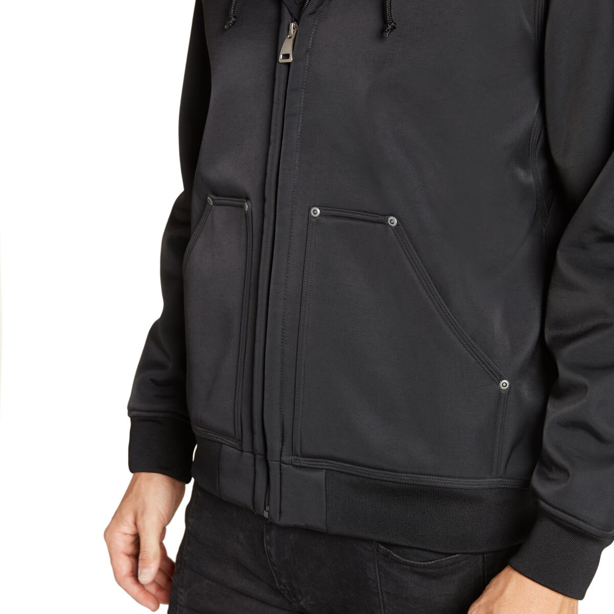 Kirkland Signature Men's Heavy Duty Hooded Work Jacket in Black, Large