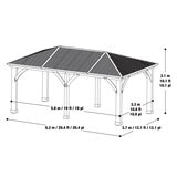 Yardistry 12ft x 20ft (3.7 x 6.2m) Gazebo with Peaked Aluminium Roof