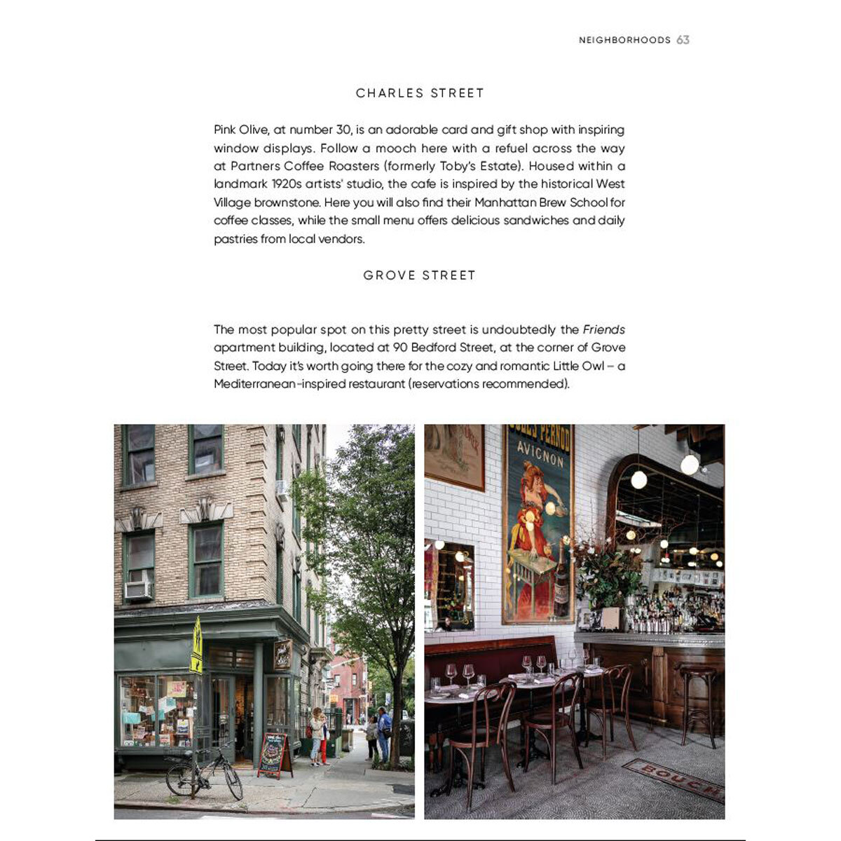 Page spread describing Grove and Charles Street