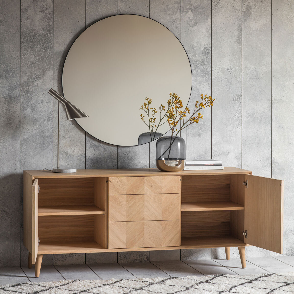 Gallery Milano Large Oak Sideboard