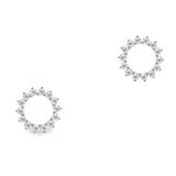 0.39ctw Round Brilliant Cut Diamond Circle Stud Earrings, 18ct White Gold