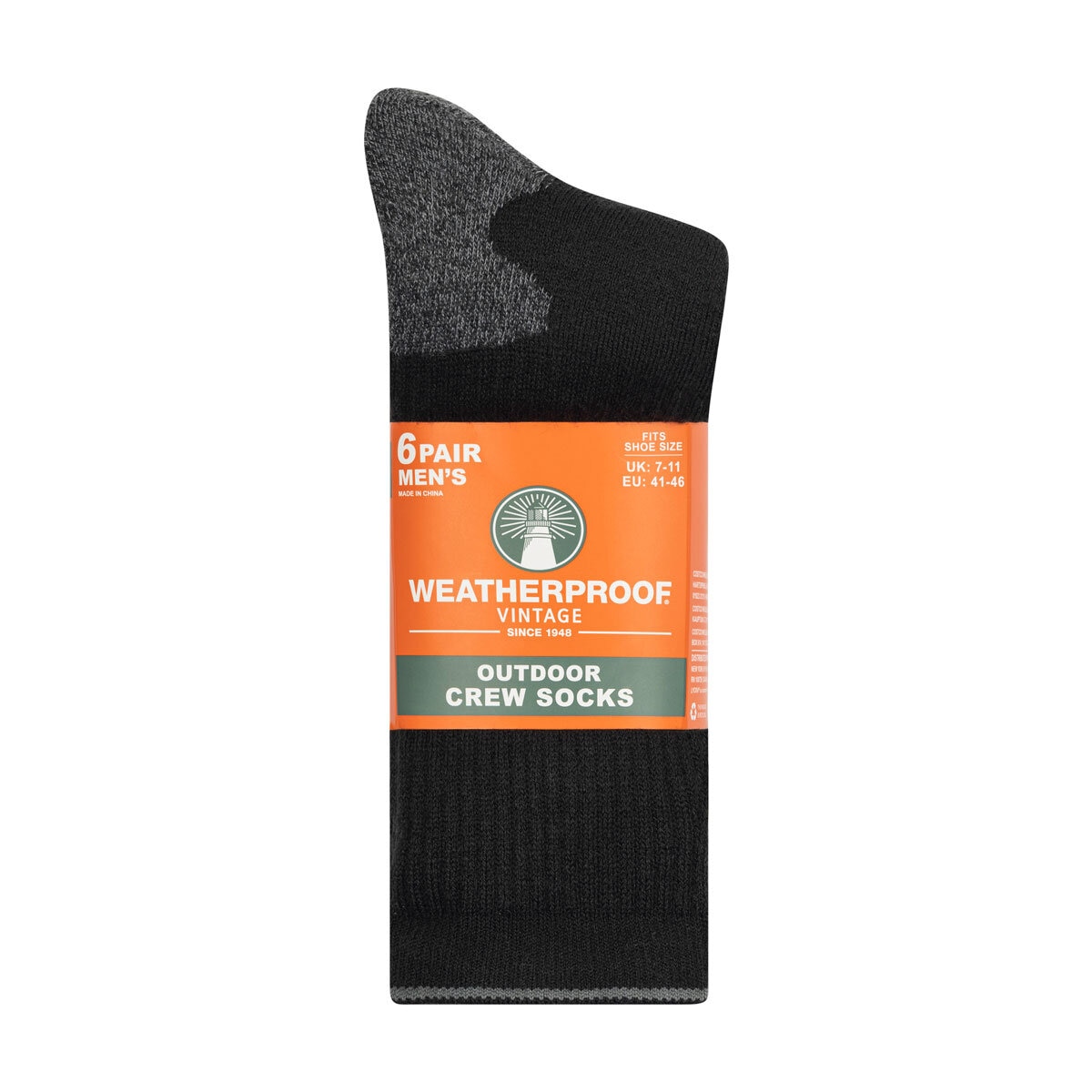 Weatherproof Mens Crew Sock 6pk