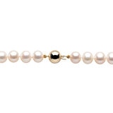 7-7.5mm Cultured Freshwater White Pearl Necklace, 18ct Yellow Gold