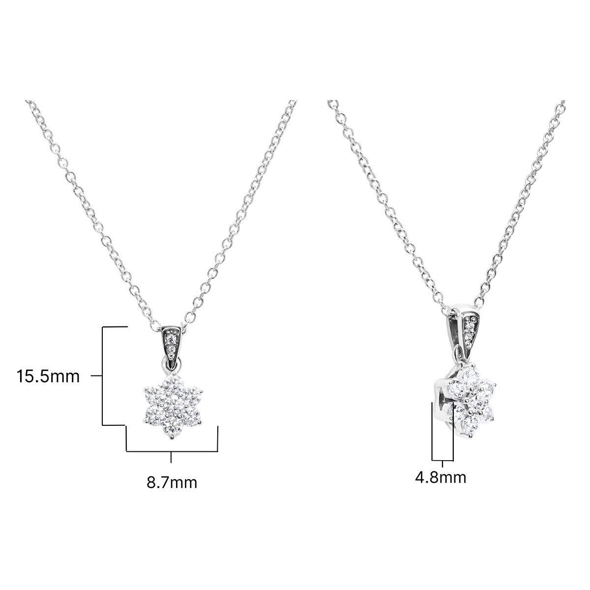 0.50ctw Round Brilliant Cut Diamond Daisy Pendant, 18ct White Gold