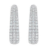 1.75ctw Diamond Hoop Earrings, 14K White Gold