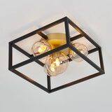 Artika Griffintown 4-Light Flushmount Ceiling Light Black & Gold With Bulbs FM-GT-5L40 at costco.co.uk