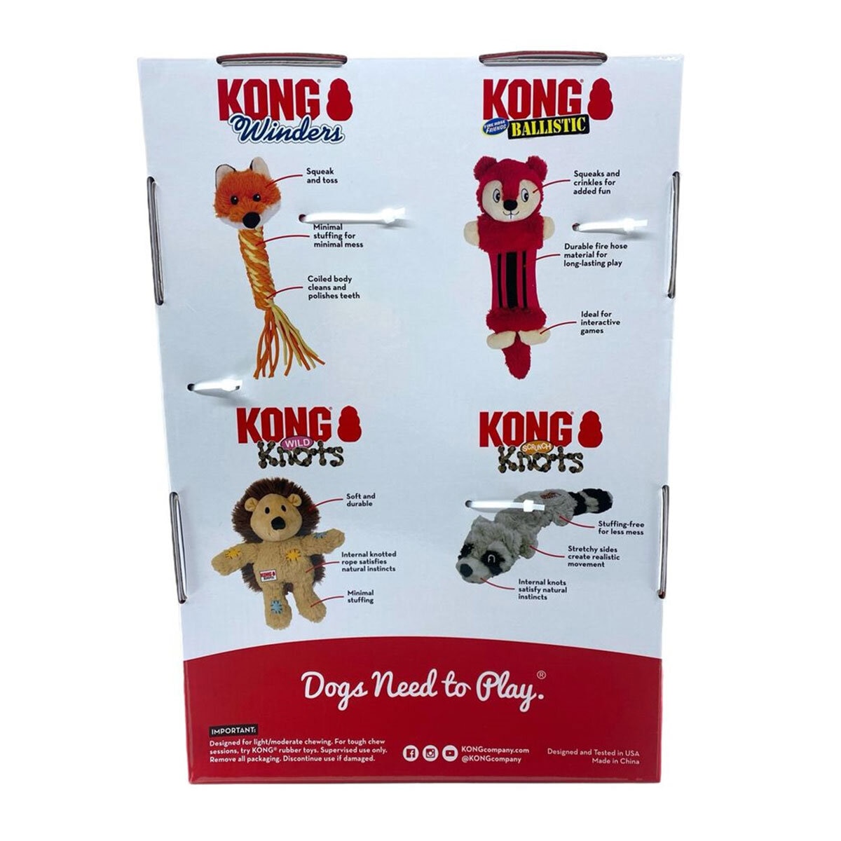 Kong Play Pack Dog Toys 4 Pack Costco UK