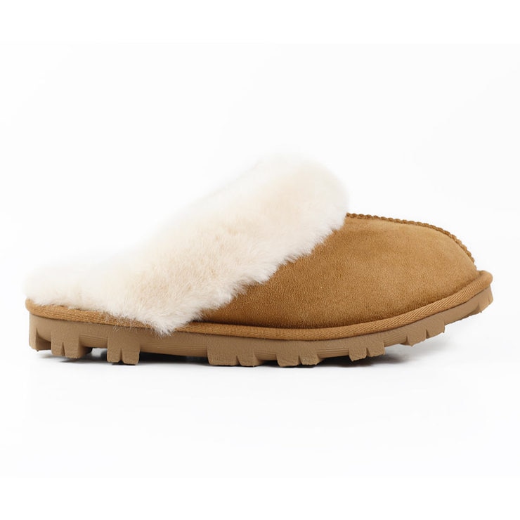 Kirkland Signature Women's Shearling Slippers In Chestnut, Size 5 