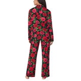 Room Service Ladies Notch Collar PJ Set, 2 Piece in Roses