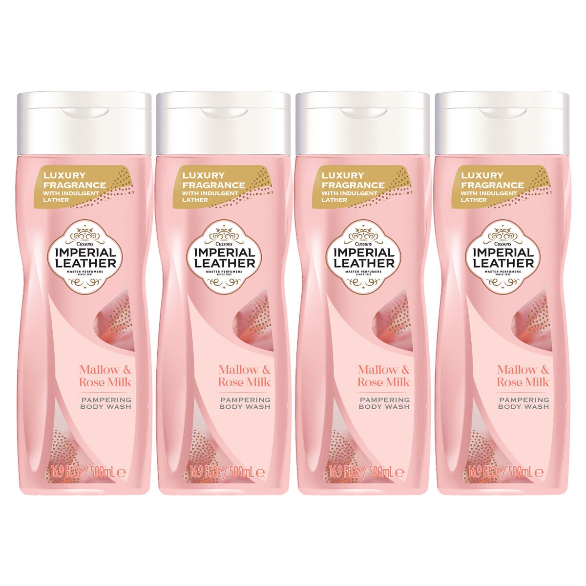 Imperial Leather Pampering Body Wash with Mallow & Rose Milk, 4 x 500ml