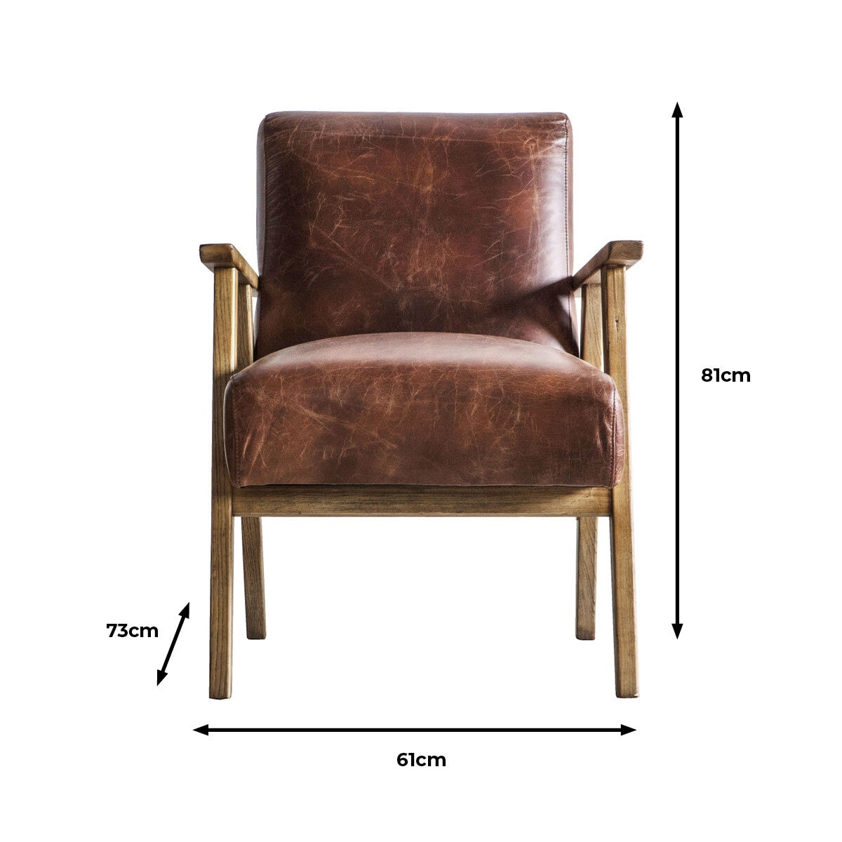 Gallery Neyland Brown Leather Armchair