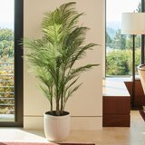 Artificial 6.5ft Palm Tree in Ribbed Planter