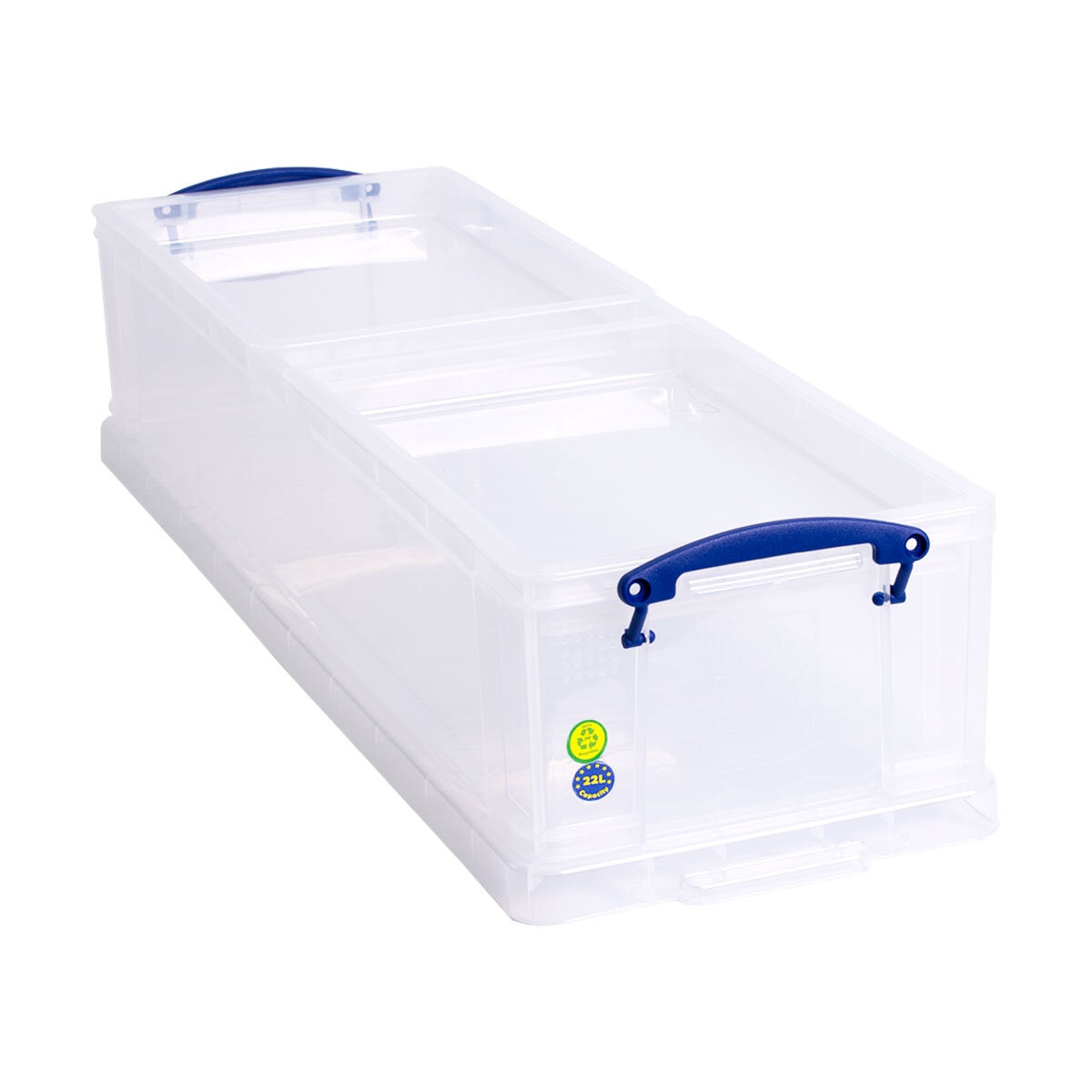 Really Useful Plastic Storage Wrap Box 22L with 2 Plain Insert Trays