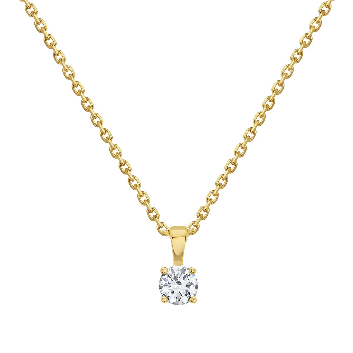 0.33ct Round Brilliant Cut Diamond Solitaire Pendant, 18ct Yellow Gold