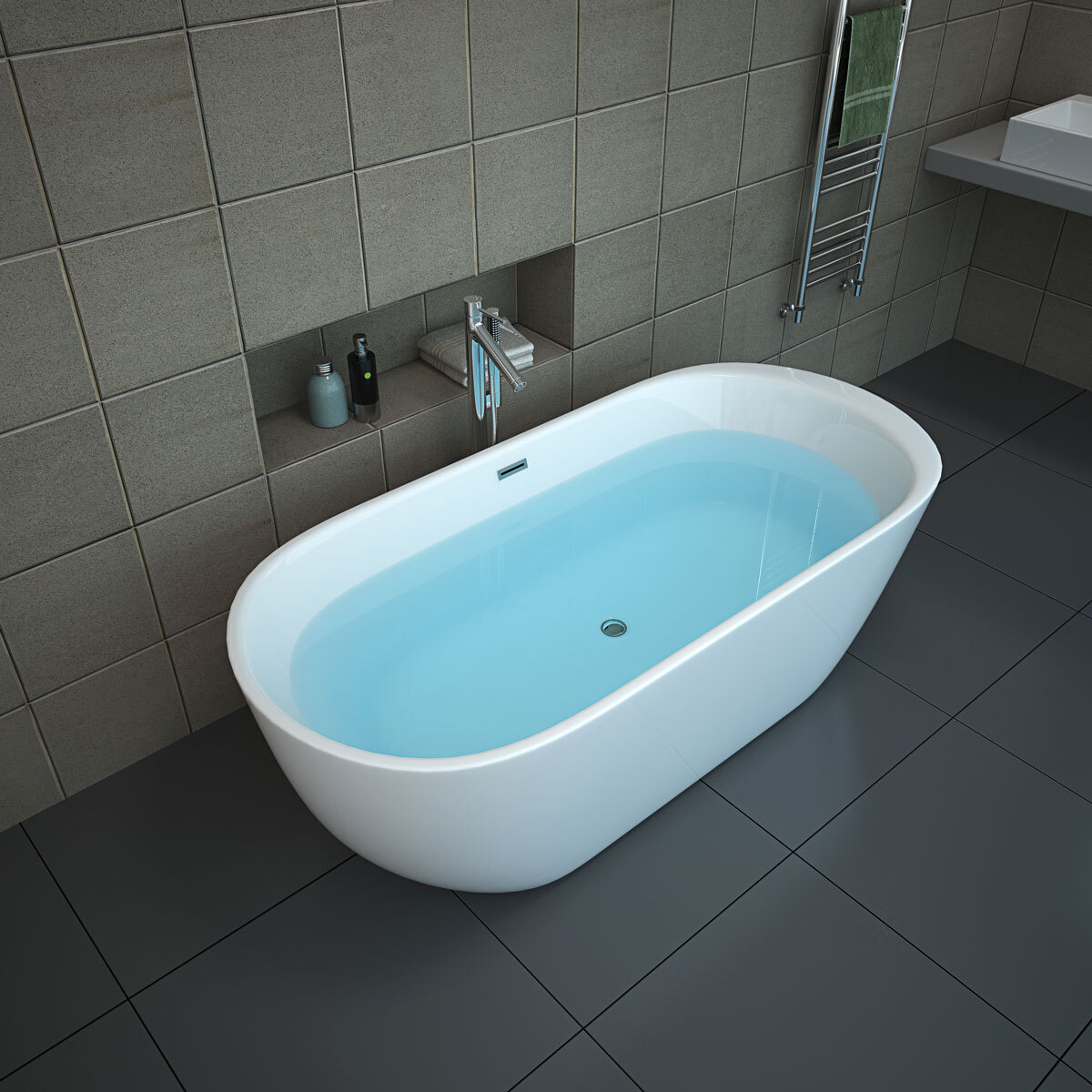 Platinum Spas Toulouse Freestanding Modern Bath 1700 X 850 X 600mm Costco Uk