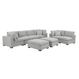 Thomasville Lowell Grey Fabric 8 Piece Modular Sofa