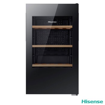 Hisense RW12D4NWG0, 30 Bottle Freestanding, Wine Cooler, G Rated in Black