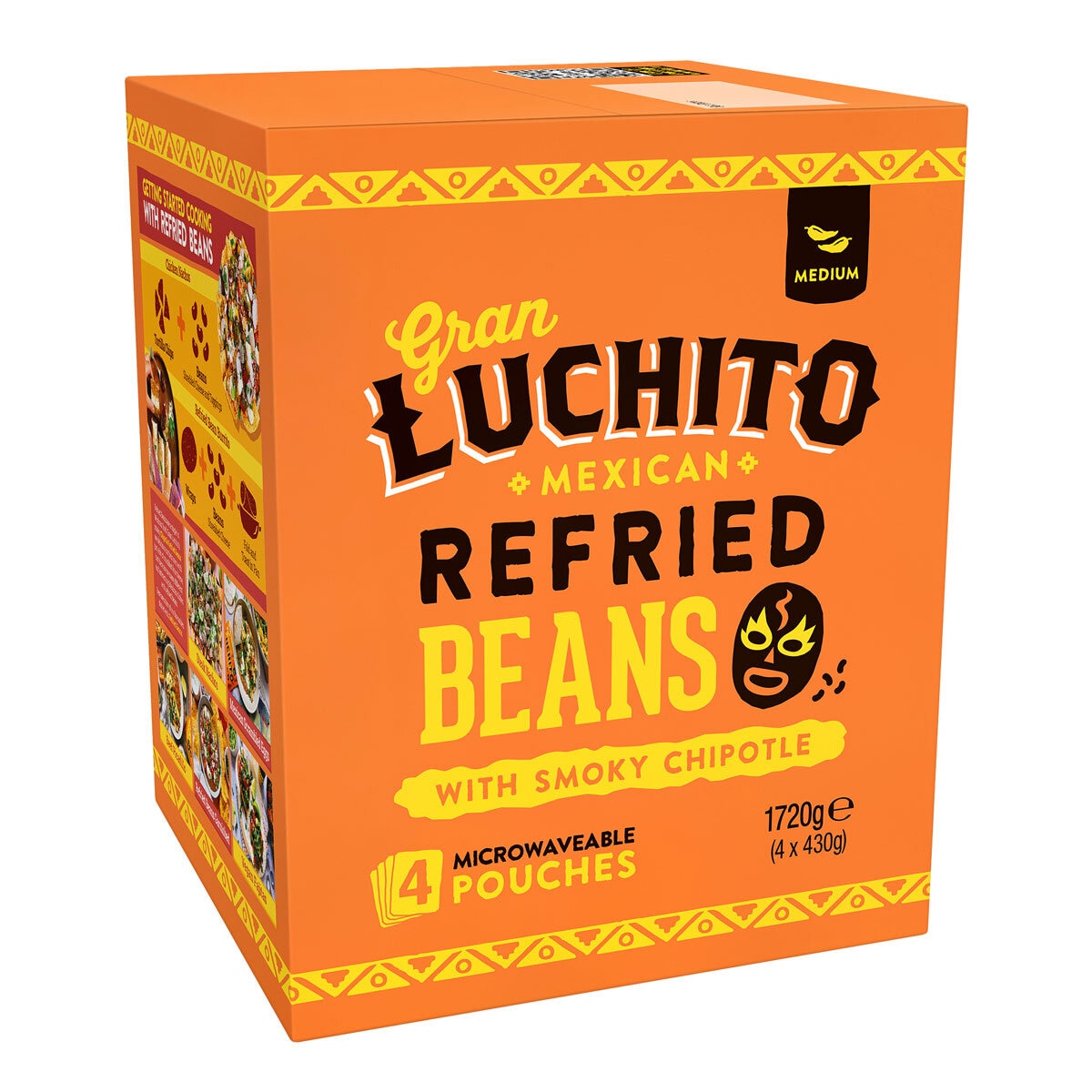 Gran Luchito Mexican Refried Beans, 4 x 430g