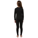 32 Heat Kids Plush Base Layer Set in Black, Large