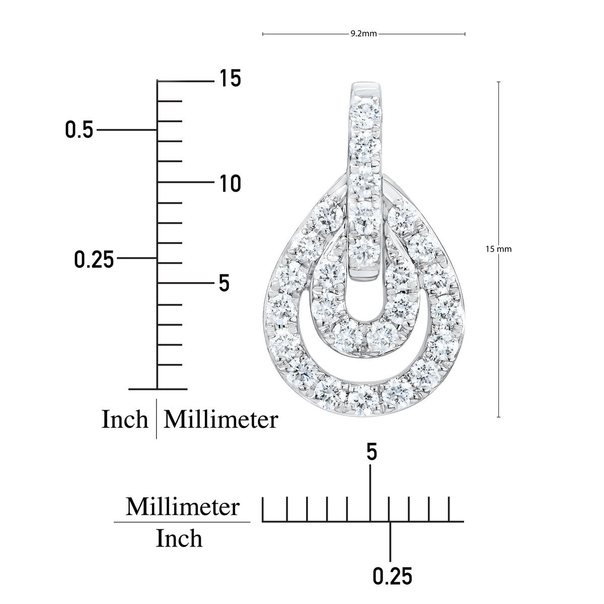 0.65ctw Round Brilliant Cut Diamond Drop Earrings, 14ct White Gold