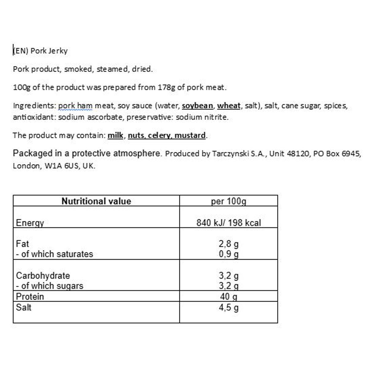 Nutritional Information