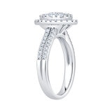 1.00ctw Round Brilliant Cut Diamond Cluster Ring, 14ct White Gold