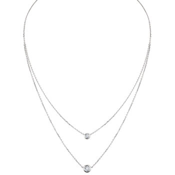 0.33ctw Round Brilliant Cut Diamond Double Layer Pendant, 18ct White Gold