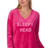 Jane & Bleecker Women's Silky Plush Pyjama Set in Pink