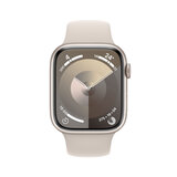 Apple Watch Series 9 Cellular, 45mm Starlight Aluminium Case with Starlight Sport Band M/L, MRM93QA/A