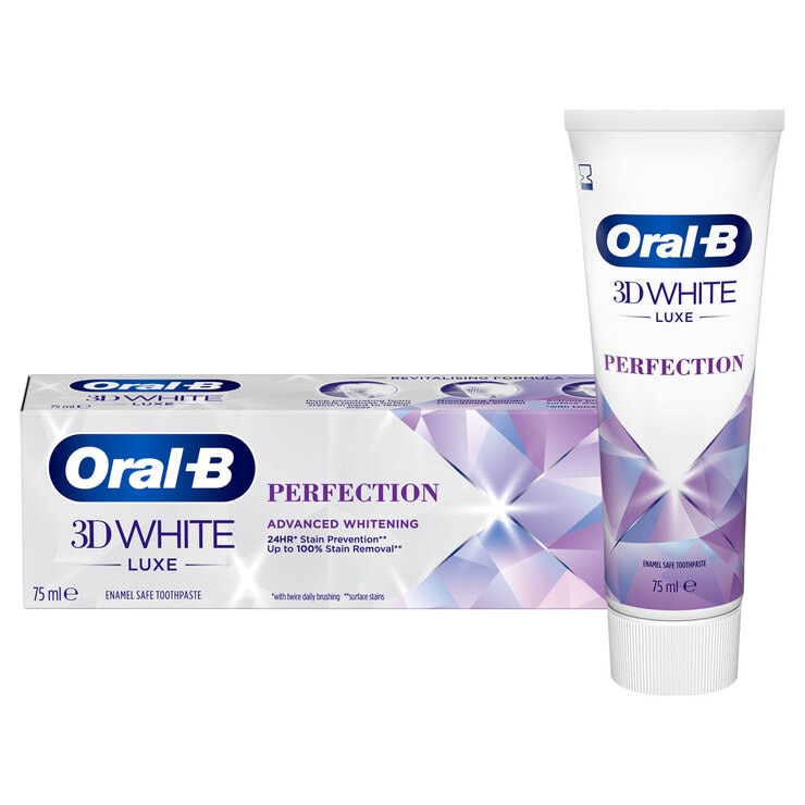 Oral-B 3D White Luxe Perfection Toothpaste, 6 x 75ml | Costco UK