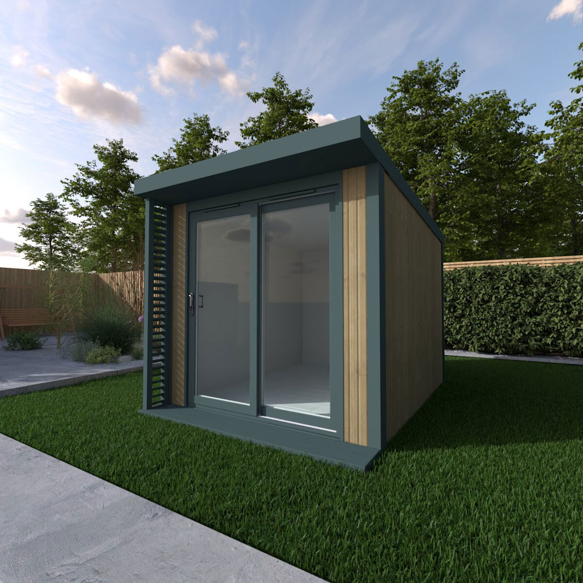 Installed Green Retreats Basebox Plus Garden Room 3m x 2.4m