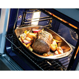 Circulon Momentum Roasting pan lifestyle with food in oven