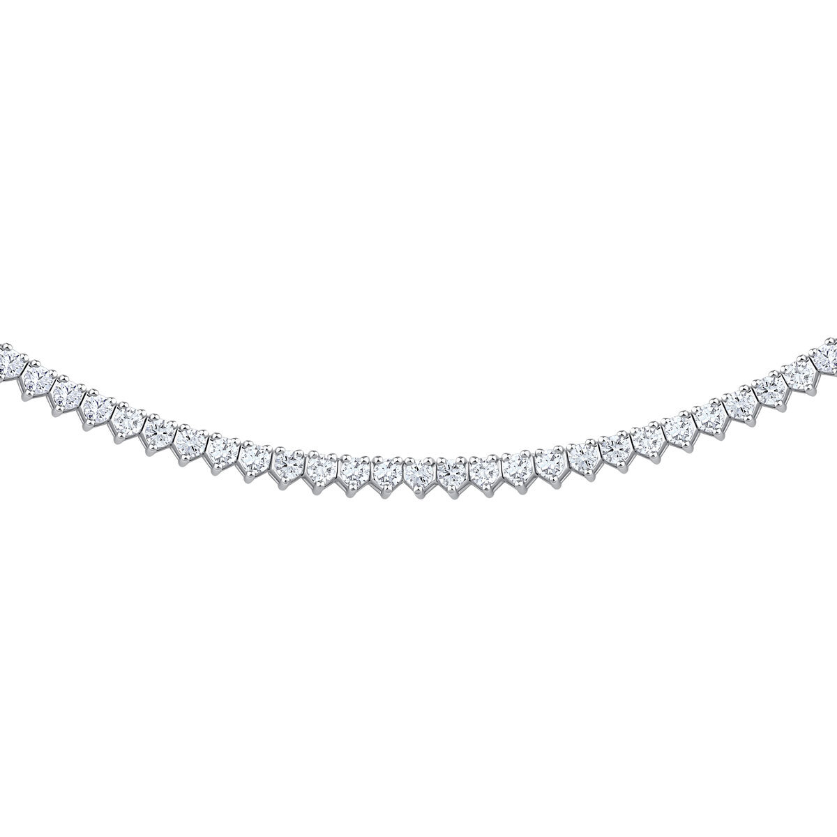 5.00ctw Round Brilliant Cut Diamond Tennis Necklace, 14ct White Gold