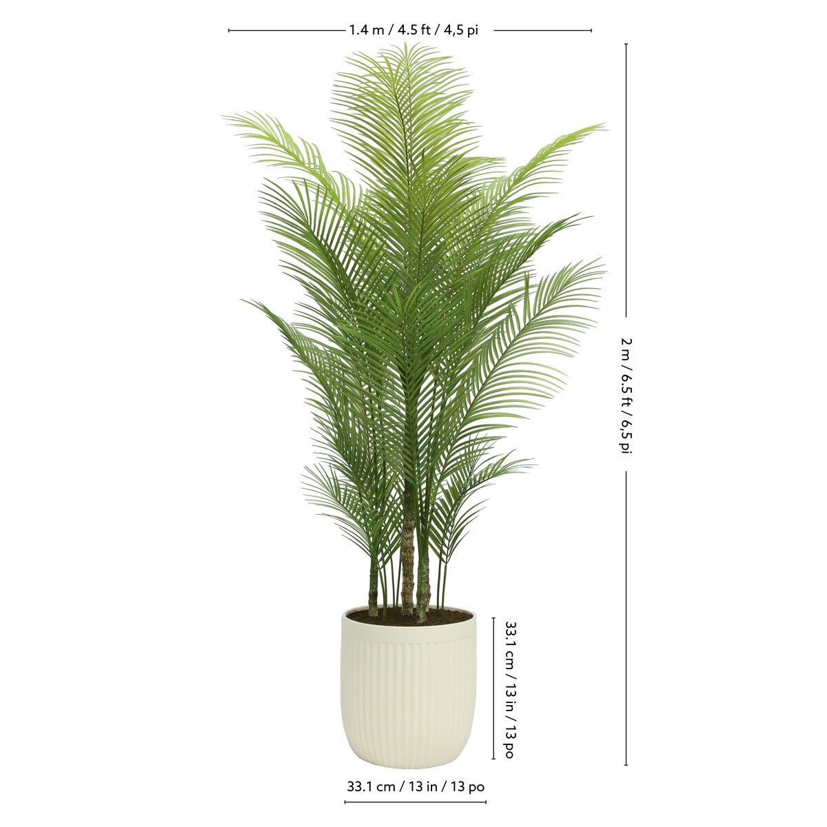 Artificial 6.5ft Palm Tree in Ribbed Planter