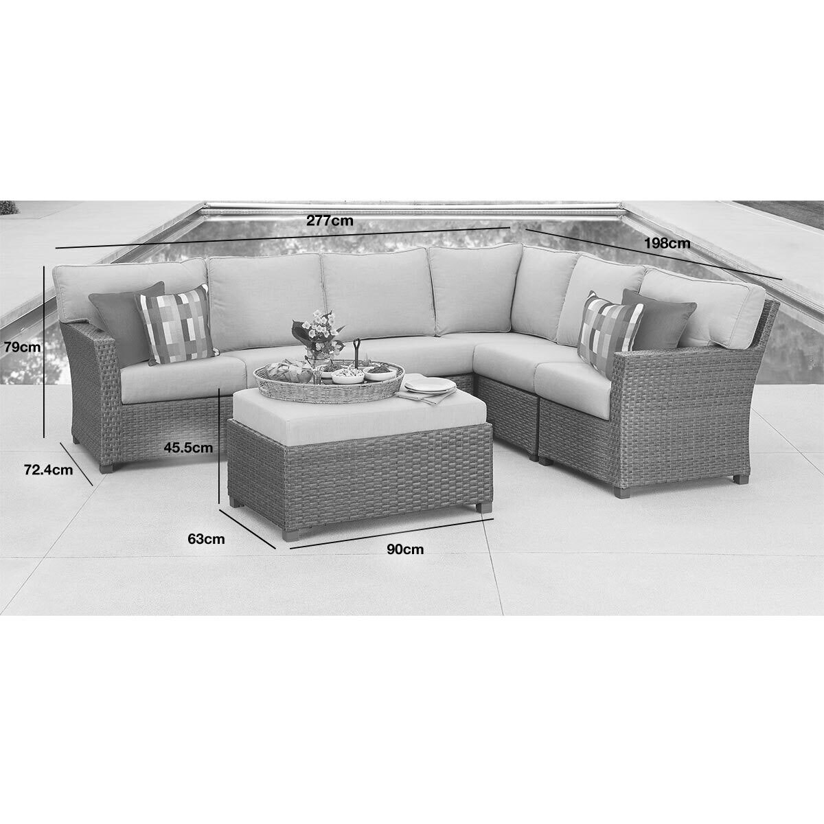 pacific casual westchester 7 piece woven sectional patio set