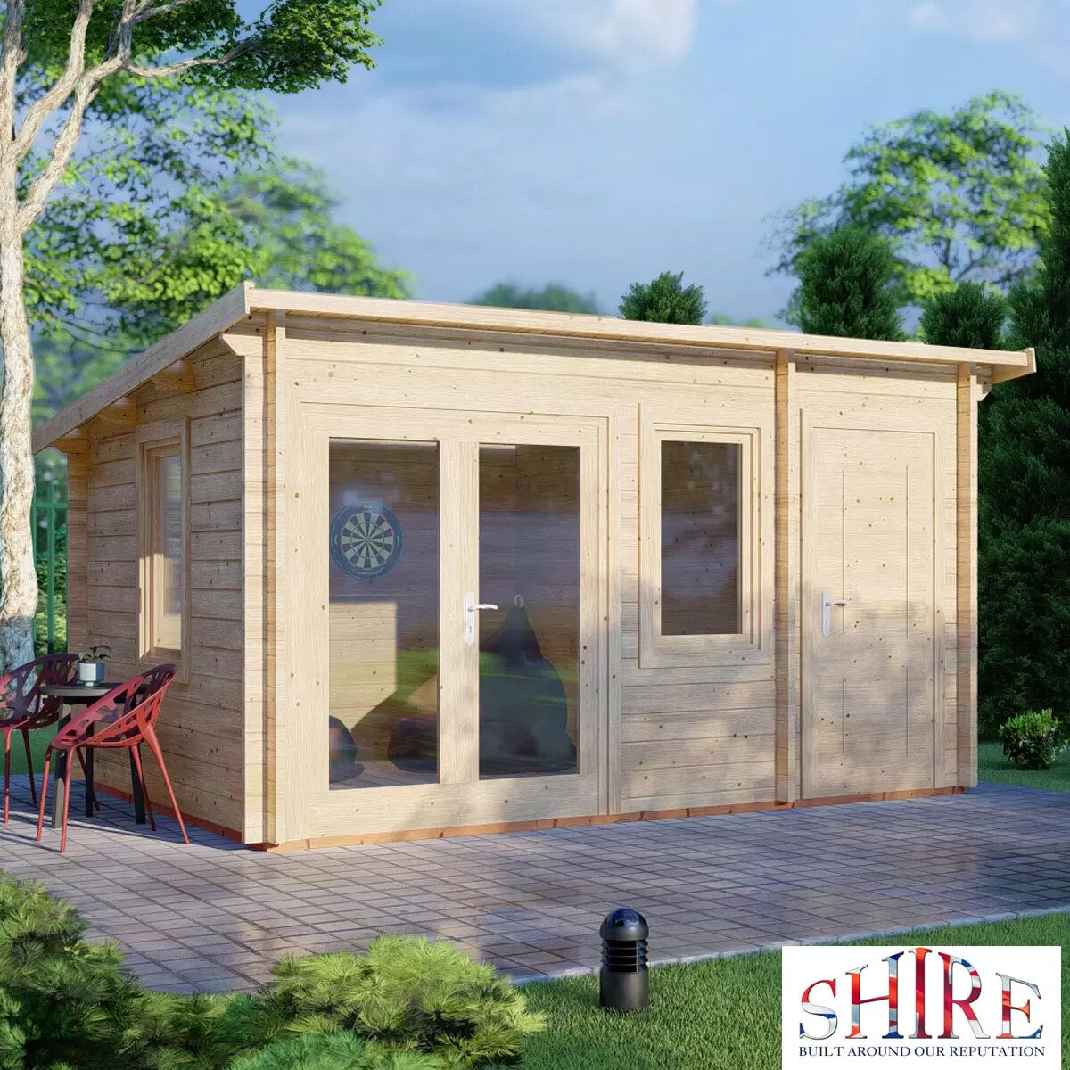 Delivered Shire Rydal 44mm Log Cabin 14 x 10ft (4.2 x 3m)