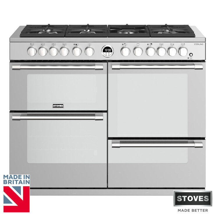 Stoves Sterling S1100DF Dual Fuel Range Cooker in Stainless Steel