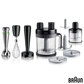 DeLonghi MultiQuick 5 Vario Immersion Hand Blender in Black and Stainless  Steel