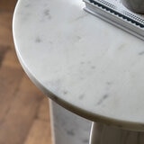Gallery Amalfi White Marble Side Table Gallery Amalfi White Marble Side Table