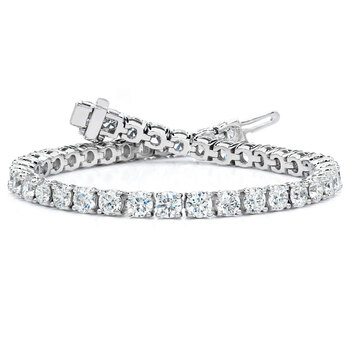 10.00ctw Round Brilliant Cut Diamond Tennis Bracelet, 18ct White Gold