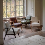 Gallery Neyland Green Leather Armchair