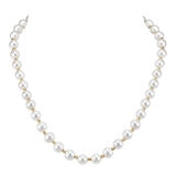 8-8.5mm Cultured Freshwater White Pearl Strand Necklace, 14ct Yellow Gold