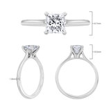 1.00ct Princess Cut Diamond Solitaire Ring, Platinum