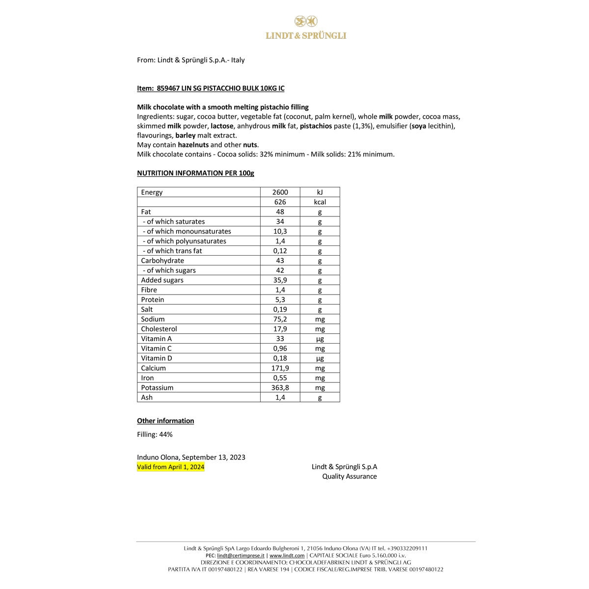 Nutritional Information