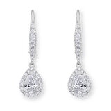 1.14ctw Pear Cut Diamond Halo Earrings, 18ct White Gold