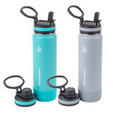 Turquoise and grey bottles