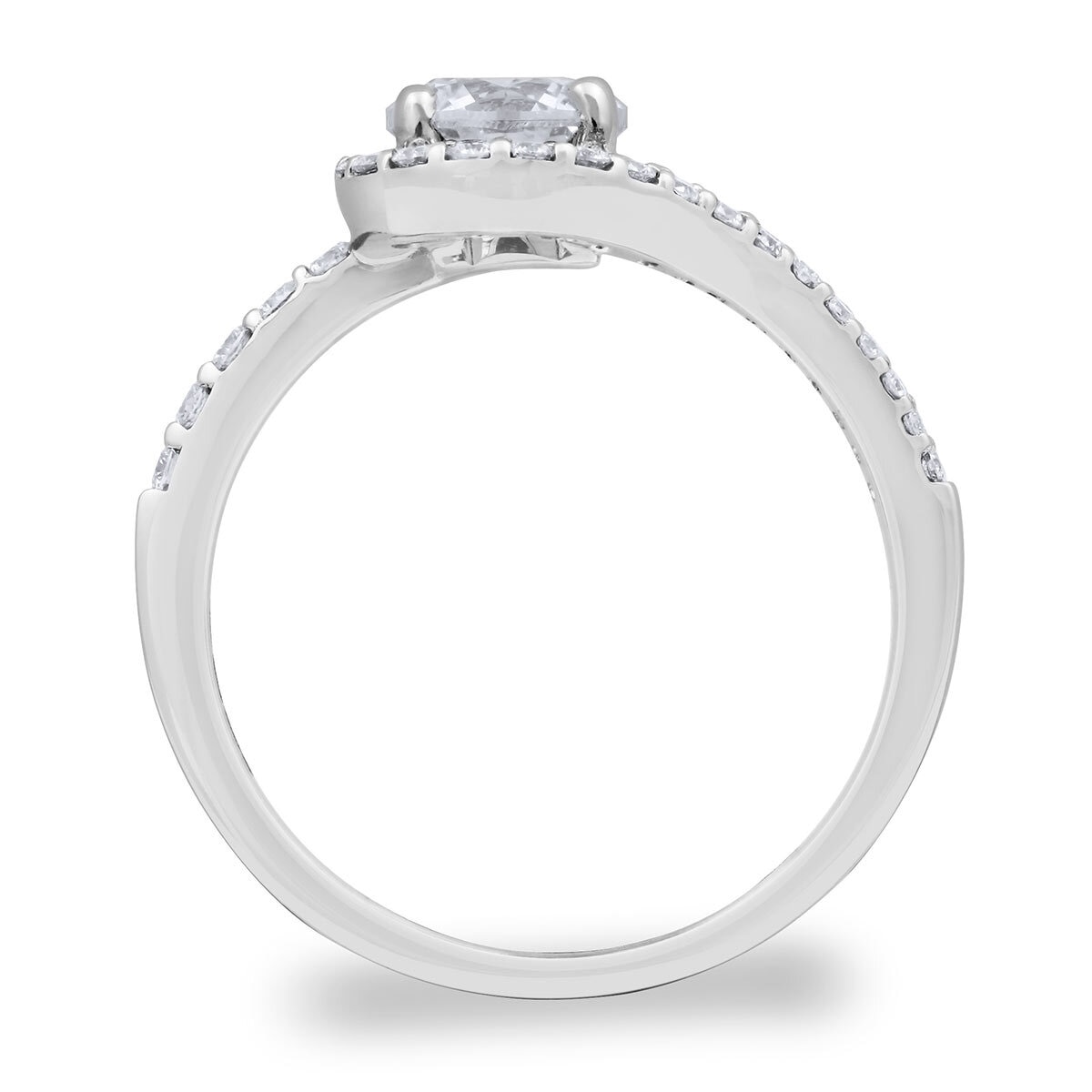 1.36ctw Round Brilliant Cut Diamond Ring, 18ct White Gold