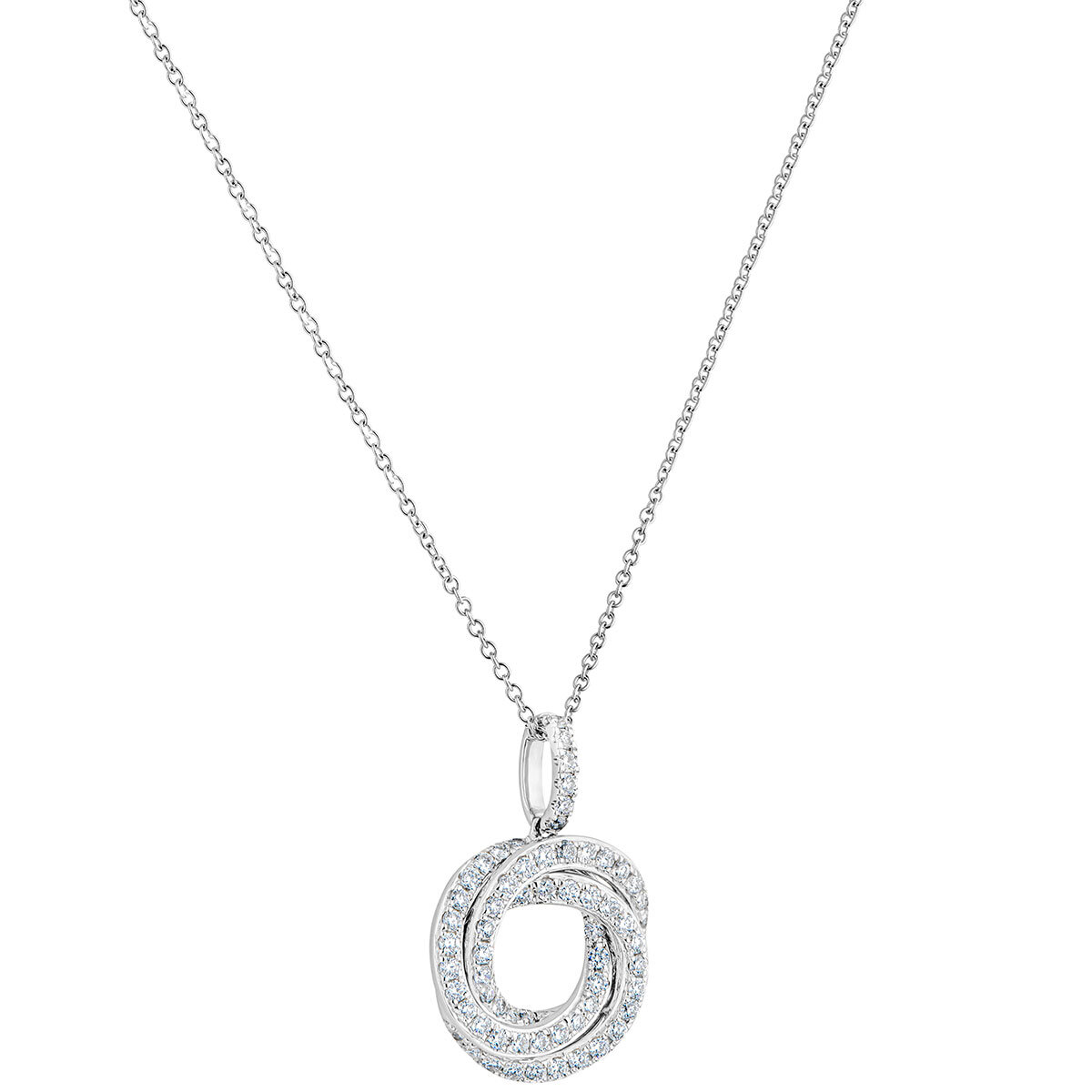 0.39ctw Round Brilliant Cut Diamond Knot Pendant, 18ct White Gold